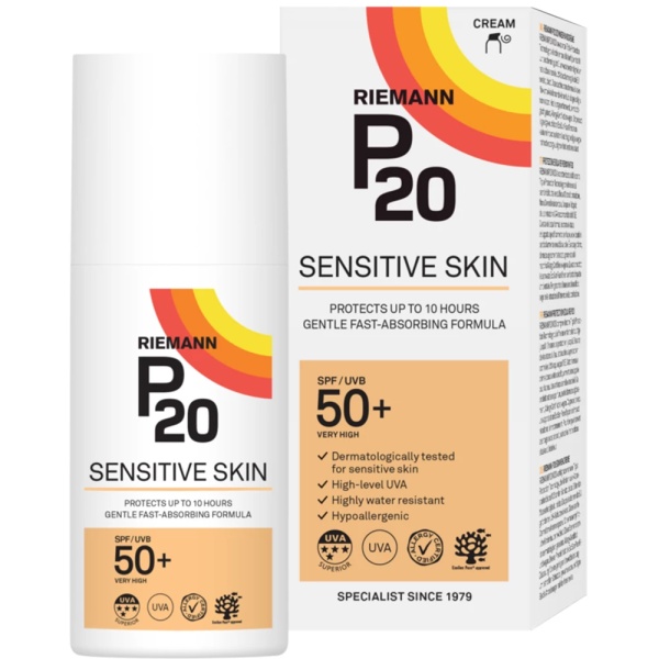 Crema de fata si corp cu factor de protectie SPF 50+ P20 Sensitive, 200ml, Rieman