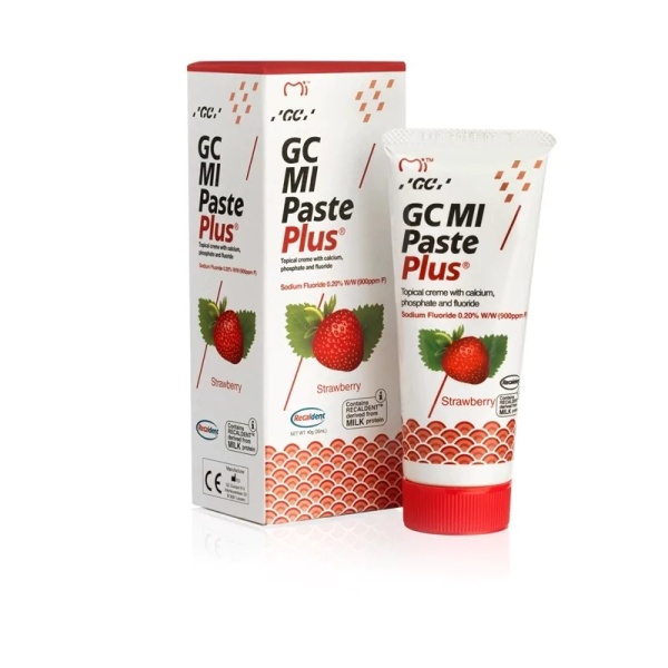 Crema dentara topica pe baza de apa cu aroma de capsuni Mi Paste Plus, 40 g, GC