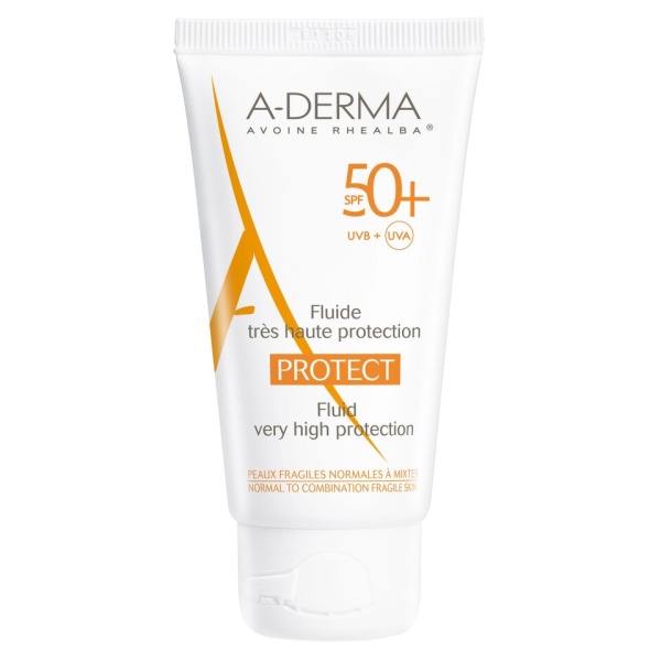 Fluid pentru piele fragila mixta-grasa SPF 50+ Protect, 40ml, A-Derma
