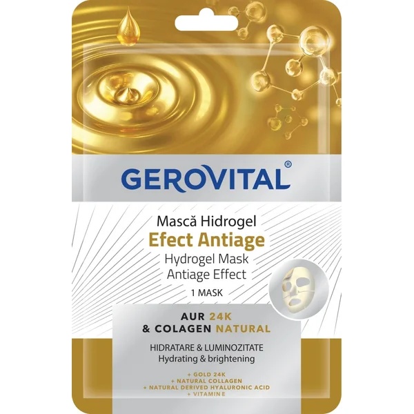 Masca pentru fata Hidrogel Efect Antiage, 1 bucata, Gerovital