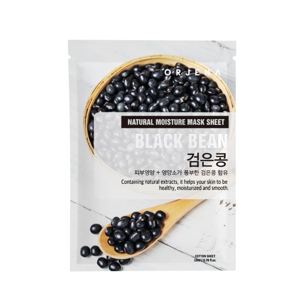 Masca servetel calmanta si hidratanta Black Bean, 23 ml, Orjena