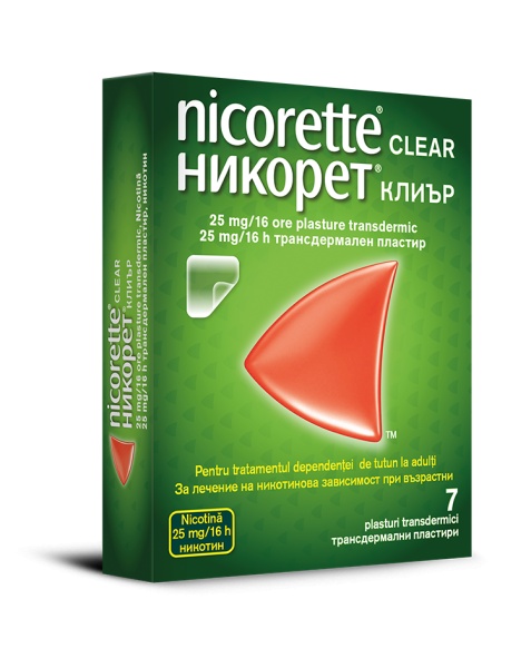 Nicorette® Clear 25mg/16h plasture transdermic, 7 plasturi, Kenvue