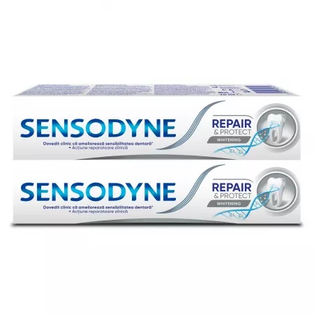 Pachet Pasta de dinti Repair & Protect Whitening, 75 ml + 75 ml, Sensodyne