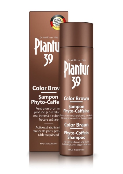 Sampon Colorant cu cafeina pentru par saten 39 Color Brown, 250 ml, Plantur