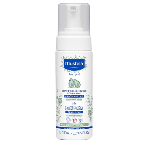 Sampon spuma pentru nou-nascuti, 150 ml, Mustela
