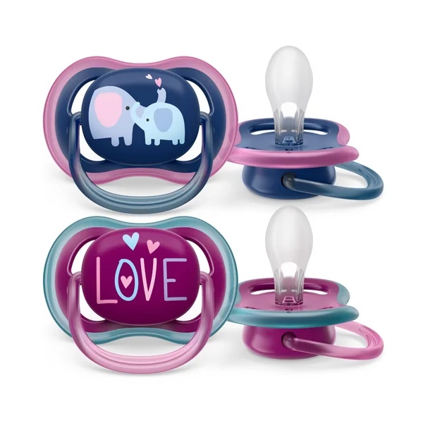 Suzete Ultra Air SCF349/22 pentru +18 luni Rosu/Albastru, 2 bucati, Philips Avent