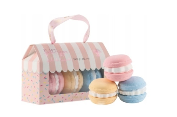 Bombe de baie efervescente Macarons 3 x 60 g, Aurora