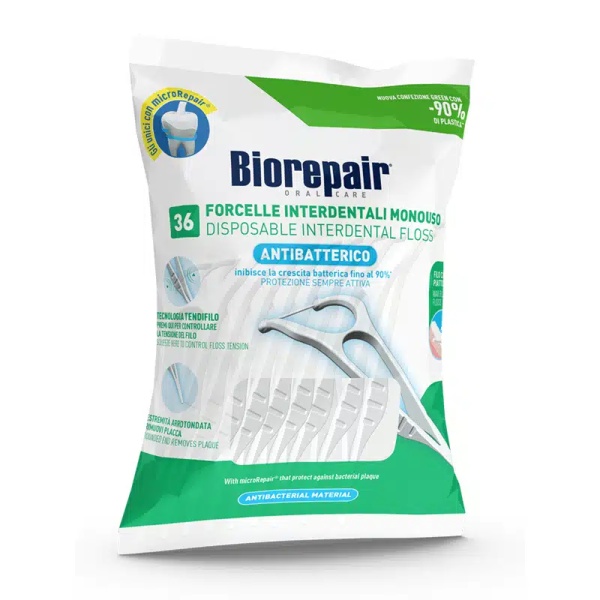 Dispozitiv interdentar bifunctional 2 in 1 ata si scobitoare, 36buc, Biorepair