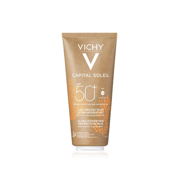Lapte pentru protectie solara cu SPF 50+ pentru fata si corp Capital Soleil, 200 ml, Vichy