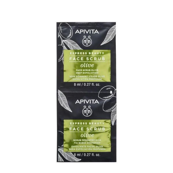 Masca de fata exfolianta cu extract de masline, 2 x 8 ml, Apivita