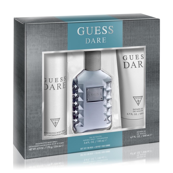 Set Dare for Men Apa de toaleta 100 ml, gel de dus 200 ml si deodorant 226 ml, Guess