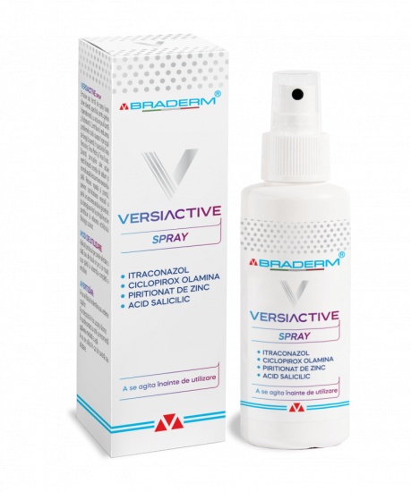 Spray emulsie fluida pentru corp si scalp Versiactive, 100 ml, Braderm