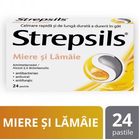 Strepsils miere si lamaie, 24 comprimate, Reckitt Benckiser