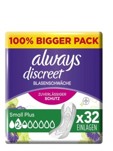 Absorbante pentru incontinenta urinara Always Discreet Small Plus, 32 bucati, P&G