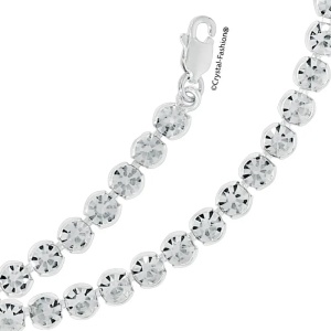 Bezel Choker cu cristale rotunde de 4 mm, Crystal - Img 2