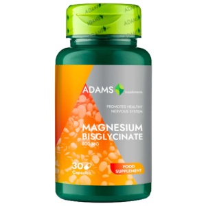 Bisglicinat de Magneziu 800mg, 30 capsule, Adams