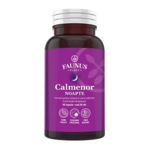 Calmenor Noapte – Formula naturala cu plante, vitamine și melatonina pentru somn odihnitor si confort in menopauza, 60 capsule, Faunus Plant - Img 2