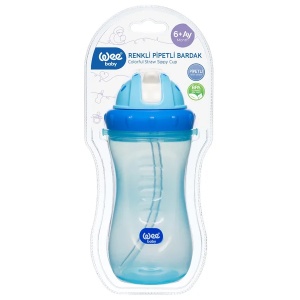 Cana colorata cu pai, 350ml cod 761, Wee Baby - Img 1