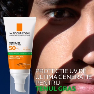 Gel-crema cu protectie solara SPF 50+ pentru fata Anthelios UVmune 400 Oil Control, 50 ml, La Roche-Posay - Img 2