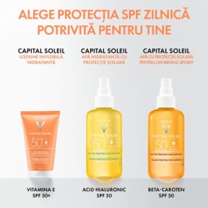 Lotiune hidratanta cu protectie solara SPF 50+ Capital Soleil, 150 ml, Vichy - Img 10