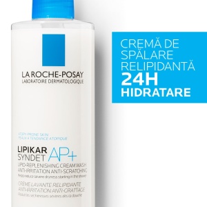 Pachet crema de curatare pentru piele cu tendinta atopica Lipikar Syndet AP+, 400 ml + 400 ml, La Roche Posay - Img 2