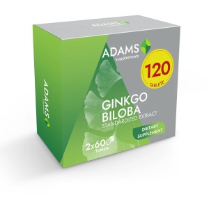 Pachet Ginkgo Biloba, 60+60 tablete, Adams
