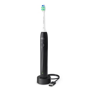 Periuță de dinți electrică sonică Philips Sonicare 2100, 2 intensități, negru, HX4021/02