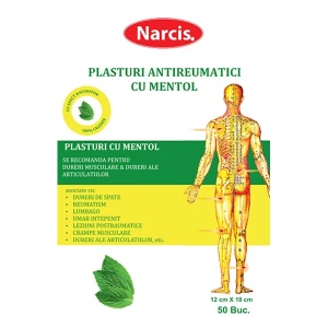 Plasture antireumatic cu mentol, 12×18 cm, 1 bucată, Narcis