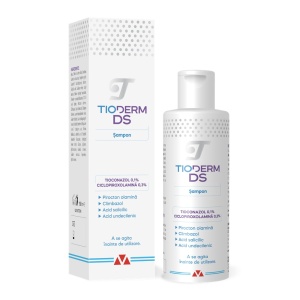 Sampon intensiv pentru scalp cu tendință de descuamare Tioderm DS, 150 ml, Braderm