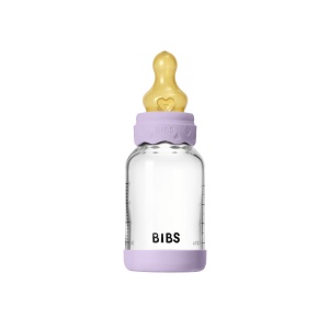Set complet Biberon Boheme din sticlă anticolici, tetină latex cu flux lent, 120 ml, Bibs - Img 5