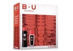 Set ingrijire corp B.U Heartbeat: Parfum pentru corp 75ml + Deodorant spray, 150ml