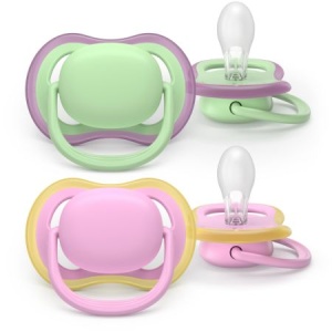 Suzeta Ultra Air Pacifier Philips Avent, Roz/Verde, 6-18 luni, SCF087/12, 2 bucati, Philips - Img 2