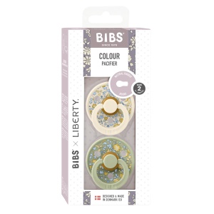 Suzete din latex cu tetina rotunda Colour, 6 luni+, Liberty Colour Ivory - Sage, 2 bucati, Bibs