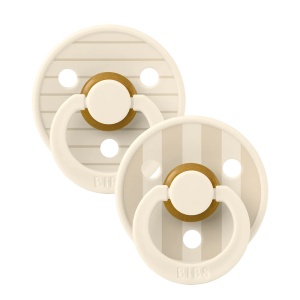 Suzete din latex cu tetina rotunda Colour, 6 luni+, Pin Ivory-Vanilla Mix, 2 bucati, Bibs 12015104 - Img 2