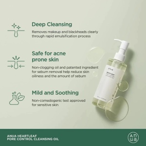 Ulei de curatare pentru controlul porilor Heartleaf, 200 ml, Anua - Img 3