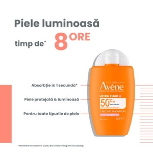 Ultra-Fluid cu protectie solara SPF 50+ Radiance, 50 ml, Avene - Img 5