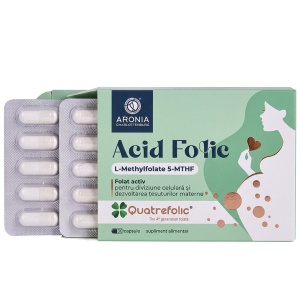 Acid folic 5-MTHF Quatrefolic, 1000 µg, 30 capsule, Aronia Charlottenburg - Img 2