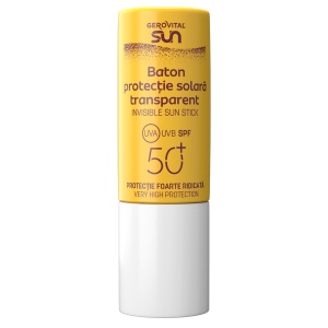Baton transparent cu protectie solara SPF 50+ Sun, 12 ml, Gerovital - Img 2