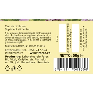 Ceai Cimbrisor iarba R 40, 50 g, Fares - Img 5