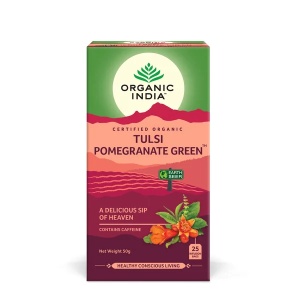 Ceai Tulsi, Rodie și Ceai Verde, 25 plicuri, Organic India