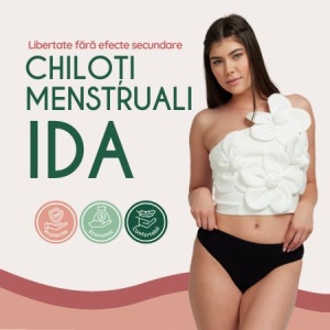 Chiloti menstruali din bumbac organic Ida, S, Negru, FemiEko - Img 5