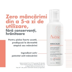 Crema relipidanta pentru pielea uscata predispusa la dermatita atopica sau prurit XeraCalm AD, 400 ml, Avene - Img 3