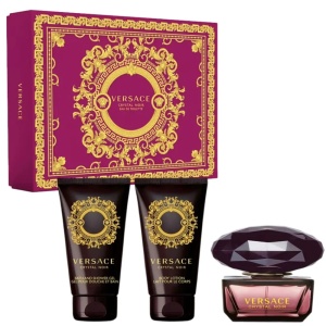 Crystal Noir Set Apa de toaleta 50 ml + Lotiune de corp 50 ml + Gel de dus 50 ml, Versace - Img 3