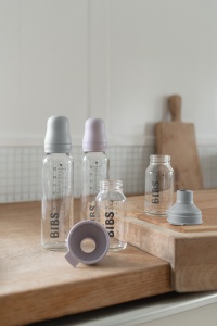 Kit complet pentru biberon din sticla, 0 luni+, Mauve, Bibs 5013300 - Img 3