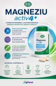 Magneziu Activ 4+, 90 comprimate, ESI - Img 2