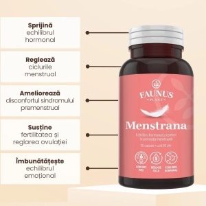 Menstrana, pentru echilibru hormonal si confort în sindromul premenstrual (PMS), 30 capsule, Faunus Plant - Img 5
