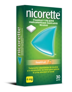 Nicorette Freshfruit 4mg guma medicamentoasa masticabila, 30 bucati, Kenvue