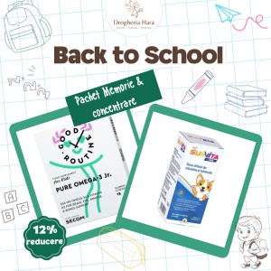 Pachet Memorie & Concentrare – Pure Omega-3 Jr., 18 jeleuri, Secom + Sunvita Kids, 120 ml, Sun Wave Pharma