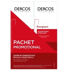 Pachet sampon energizant Dercos, 2x200 ml, Vichy - Img 1