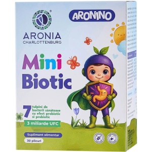 Probiotice și prebiotice pentru copii Mini Biotic Aronino, +3 ani, 30 plicuri, Aronia Charlottenburg